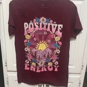 Positive Energy Graphic Tee - Maroon
